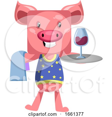 Pig with Wine by Morphart Creations