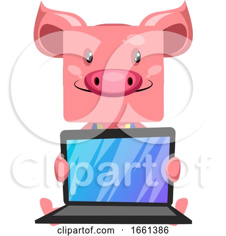 Pig with Lap Top by Morphart Creations