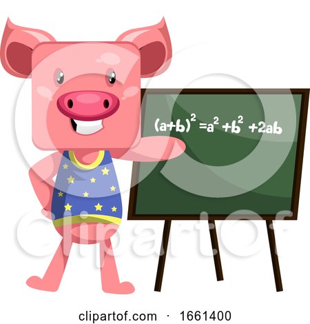 Pig with Blackboard by Morphart Creations