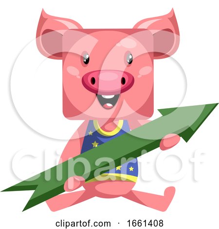 Pig with Arrow Sign by Morphart Creations