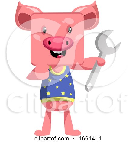 Pig with Wrench by Morphart Creations
