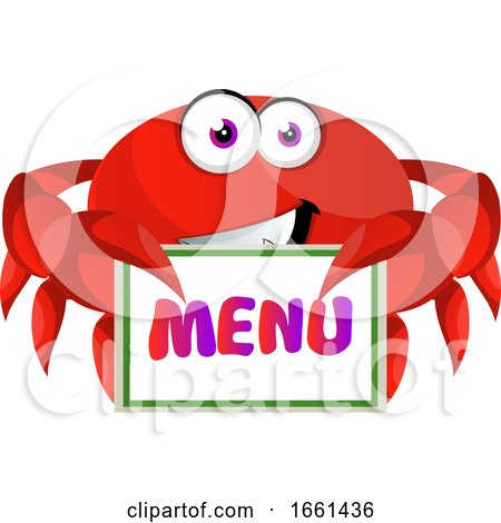 Crab with Menu Sign by Morphart Creations