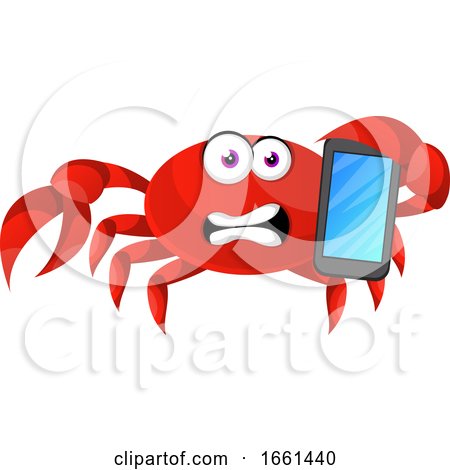 Crab with Mobile Phone by Morphart Creations