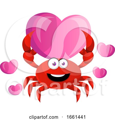 Crab Holding Big Heart by Morphart Creations