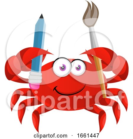 Crab with Paintbrush by Morphart Creations