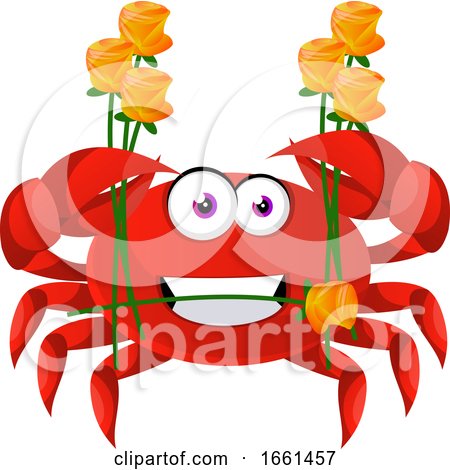 Crab with Flowers by Morphart Creations