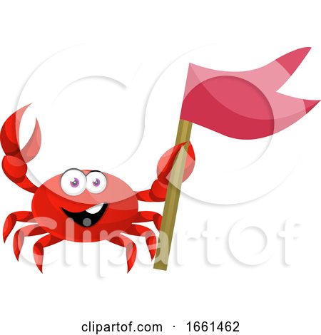 Crab with Red Flag by Morphart Creations