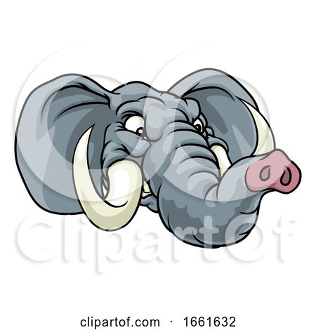 Angry Elephant Cartoon Animal Sports Mascot by AtStockIllustration