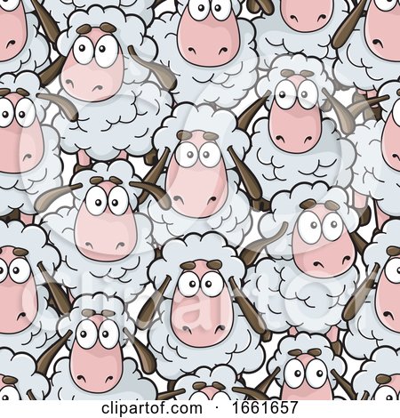 Cartoon Sheep Pattern by Any Vector
