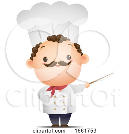 Male Chef Using a Pointer Stick by Qiun