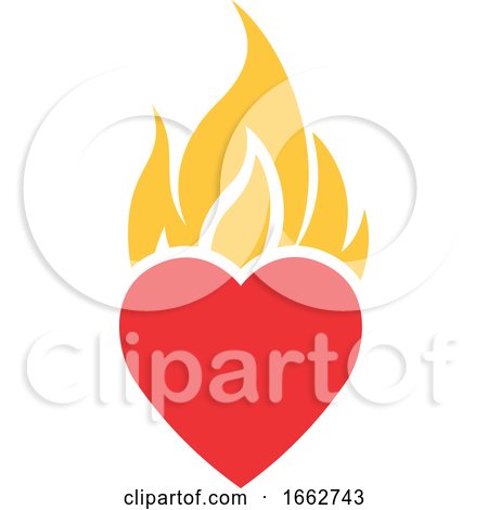 Flames and Heart by Vector Tradition SM