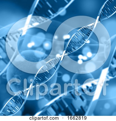 3D Medical Background with DNA Strands by KJ Pargeter