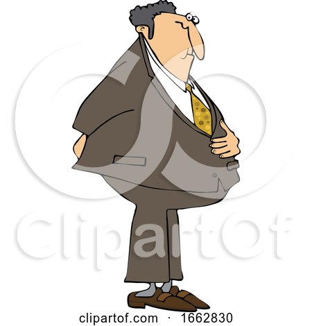 Cartoon Businessman Holding His Stomach and Butt by djart