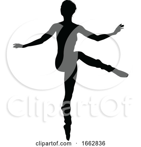 Dancing Ballet Dancer Silhouette by AtStockIllustration