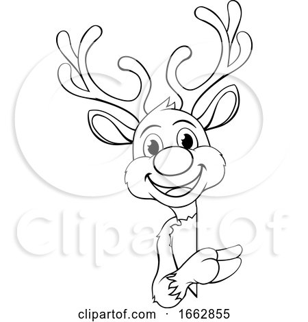 Reindeer Christmas Cartoon Character by AtStockIllustration
