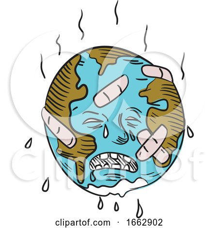 Earth Sad and Crying Doodle by patrimonio