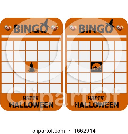 Halloween Blank Decorated Bingo Cards by elaineitalia