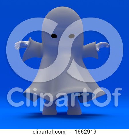 3d Man in Halloween Ghost Costume by KJ Pargeter