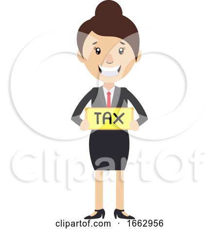 Woman Holding Tax Sign by Morphart Creations