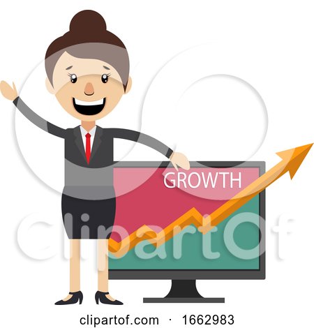 Woman Showing Growth Analytici by Morphart Creations