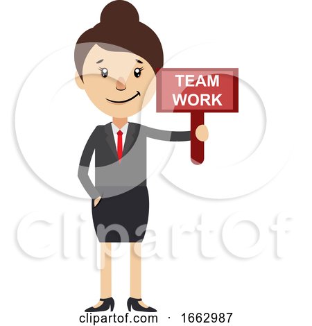 Woman with Team Work Sign by Morphart Creations