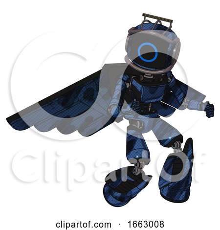 Bot Containing Digital Display Head and Circle Face and Led and Protection Bars and Light Chest Exoshielding and Ultralight Chest Exosuit and Pilots Wings Assembly. by Leo Blanchette