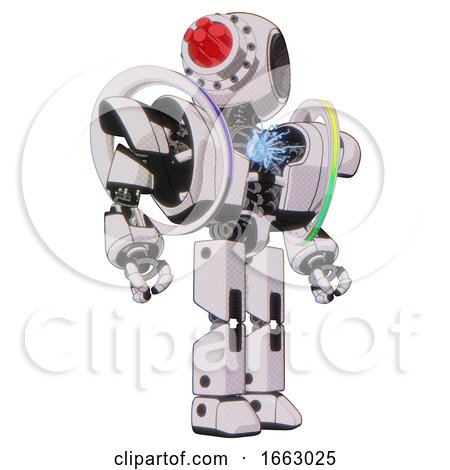 Robot Containing Round Head and Red Laser Crystal Array and Heavy Upper Chest and Heavy Mech Chest and Spectrum Fusion Core Chest and Prototype Exoplate Legs by Leo Blanchette