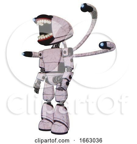 Droid Containing Chomper Head Design and Light Chest Exoshielding and Prototype Exoplate Chest and Blue-eye Cam Cable Tentacles and Light Leg Exoshielding by Leo Blanchette