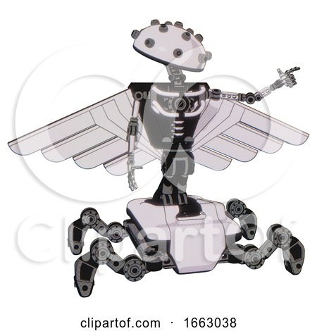 Bot Containing Plughead Dome Design and Light Chest Exoshielding and Pilot's Wings Assembly and No Chest Plating and Insect Walker Legs by Leo Blanchette