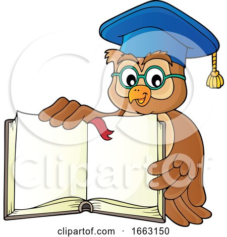 Professor Owl Holding a Book by visekart