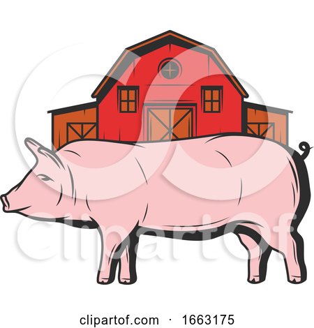Pig and Barn by Vector Tradition SM