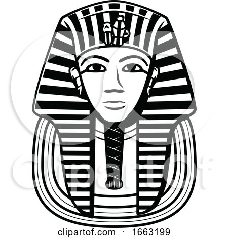 Black and White Egyptian Pharaoh Mask by Vector Tradition SM
