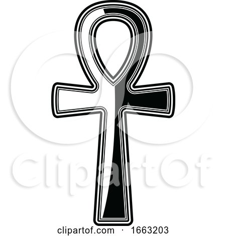 Black and White Egyptian Hieroglyph Ankh by Vector Tradition SM
