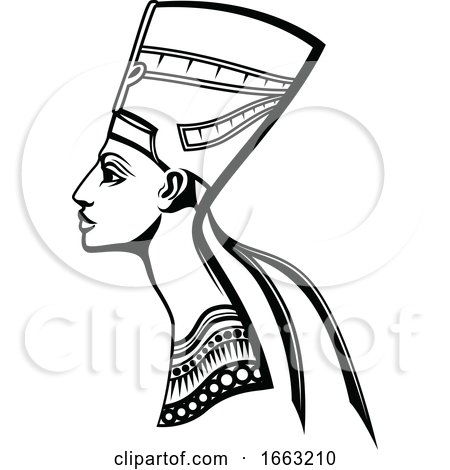Black and White Egyptian Nefertiti by Vector Tradition SM