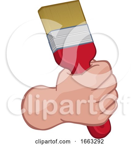 Painter Decorator Hand Fist Holding Paintbrush by AtStockIllustration
