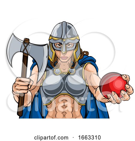 Viking Trojan Celtic Knight Cricket Warrior Woman by AtStockIllustration