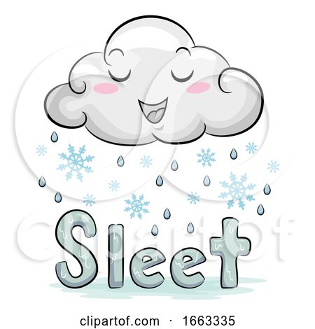 Mascot Cloud Weather Sleet Illustration by BNP Design Studio