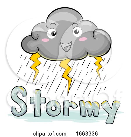Mascot Cloud Weather Stormy Illustration by BNP Design Studio