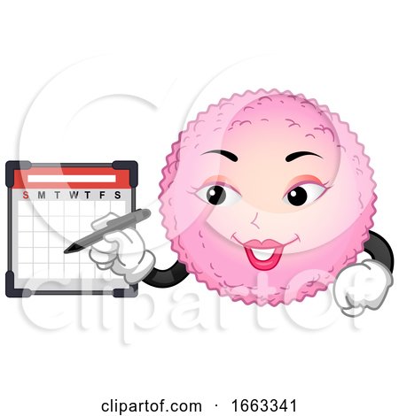 Mascot Egg Cell Check Calendar Illustration by BNP Design Studio
