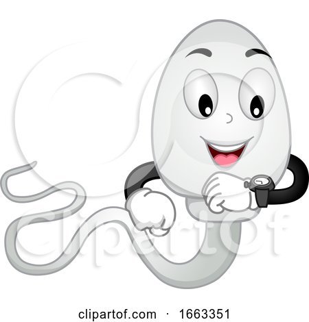 Mascot Sperm Check Time Illustration by BNP Design Studio