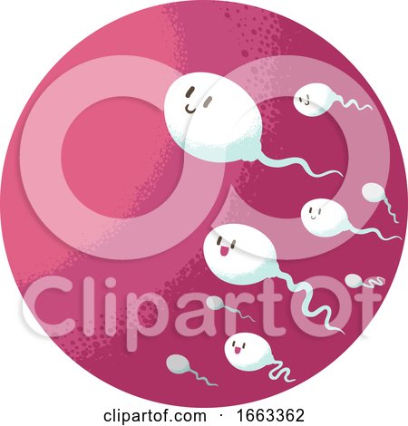 Sperm Mascots Swim Egg Cell Illustration by BNP Design Studio