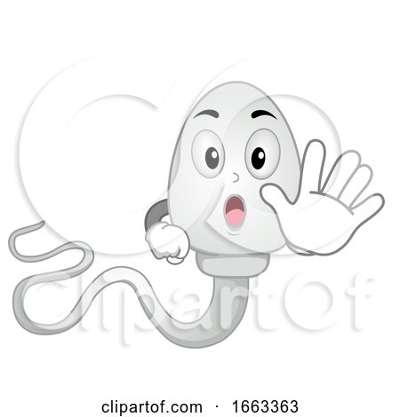 Sperm Mascot Stop Illustration by BNP Design Studio