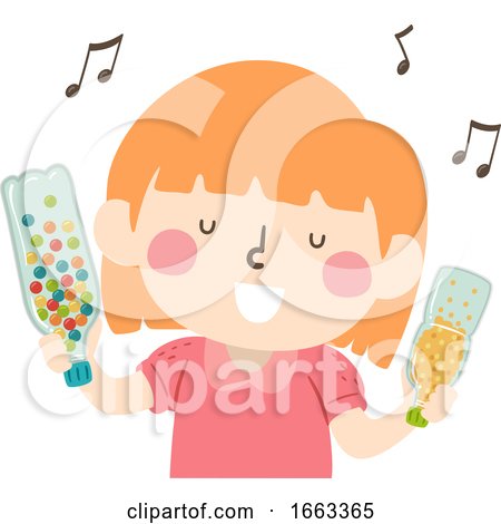 Kid Girl Sensory Music Shaker Illustration by BNP Design Studio