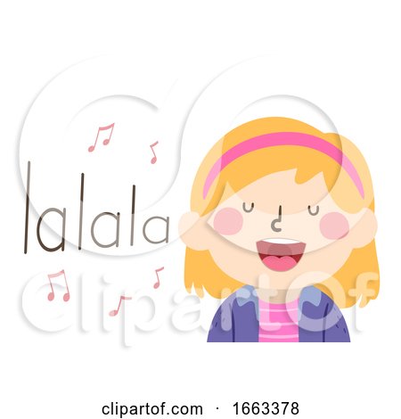 Kid Girl Sing Onomatopoeia Sound Lalala by BNP Design Studio