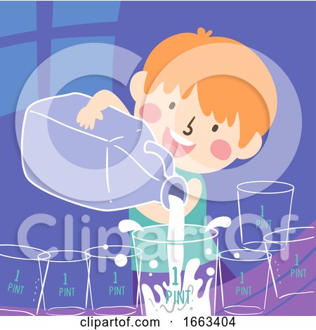 Kid Boy Pouring Water Illustration by BNP Design Studio