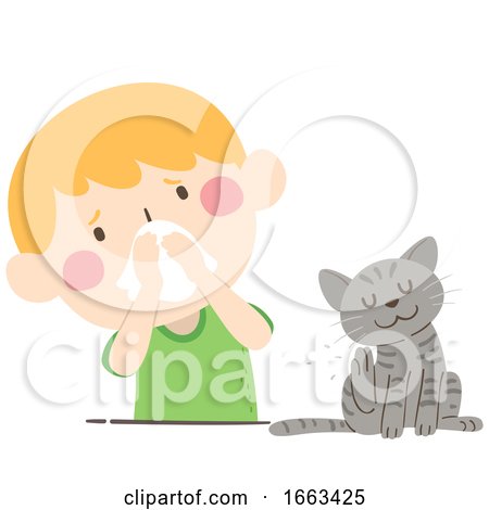 Kid Boy Pet Allergy Illustration by BNP Design Studio