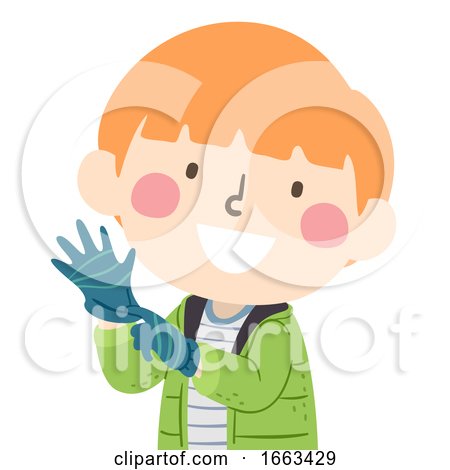 Kid Boy Wear Gloves Illustration by BNP Design Studio