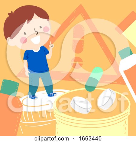 Kid Boy Aware Medicine Danger Illustration by BNP Design Studio