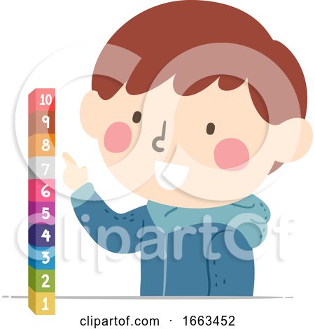 Kid Boy Counting Cube Illustration by BNP Design Studio