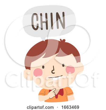 Kid Boy Naming Body Parts Chin Illustration by BNP Design Studio